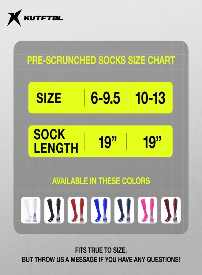 KUTFTBL Pre-Scrunched Football Socks with Built-In Elastic Bands, Moisture-Wicking Performance Fabric, Cushioned Heel & Toe, Low-Profile Branding, Size 6-9.5 - Royal Blue - Image 4